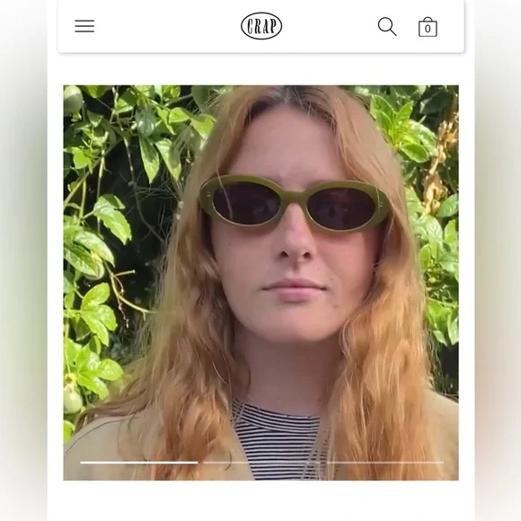 Crap eyewear sweet leaf Olive Green Oval Women's Sunglasses - Fashion Accessory - Picture 2 of 4